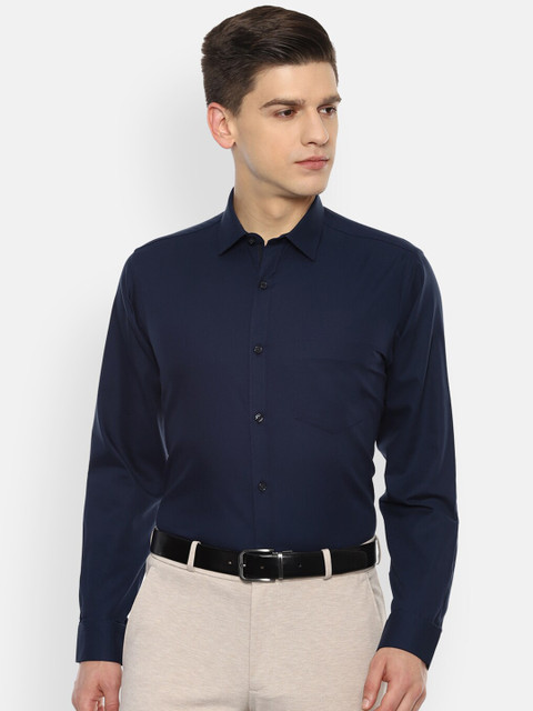 

Van Heusen Men Navy Blue Opaque Formal Shirt