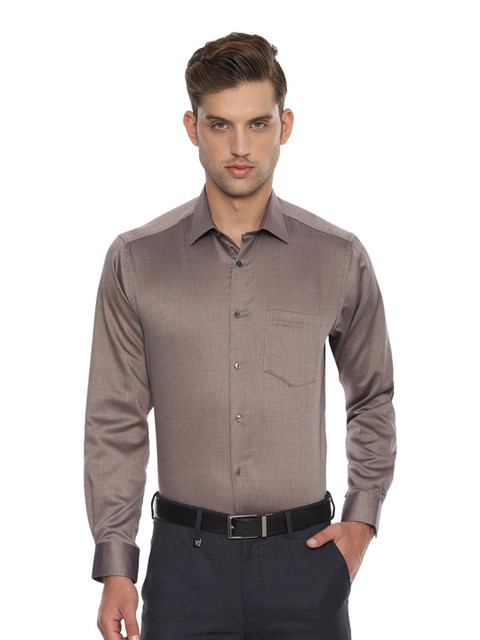 

Van Heusen Men Brown Opaque Pure Cotton Formal Shirt