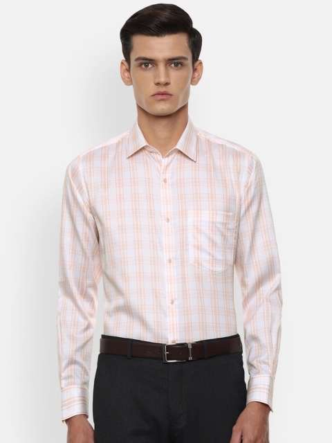 

Van Heusen Men White Slim Fit Opaque Checked Cotton Formal Shirt