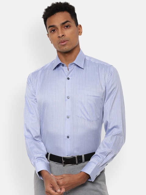 

Van Heusen Men Blue Opaque Striped Formal Shirt
