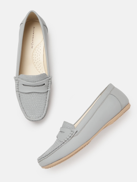 

Allen Solly Women Grey Croc Textured Penny Loafers