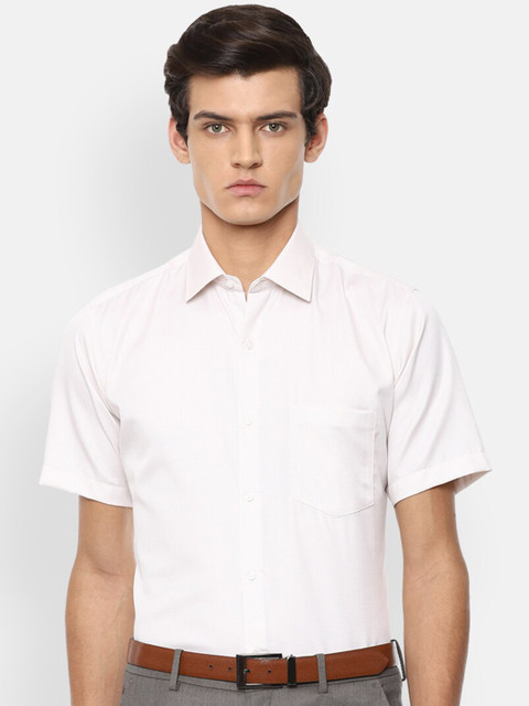 

Van Heusen Men Cream-Coloured Opaque Pure Cotton Formal Shirt