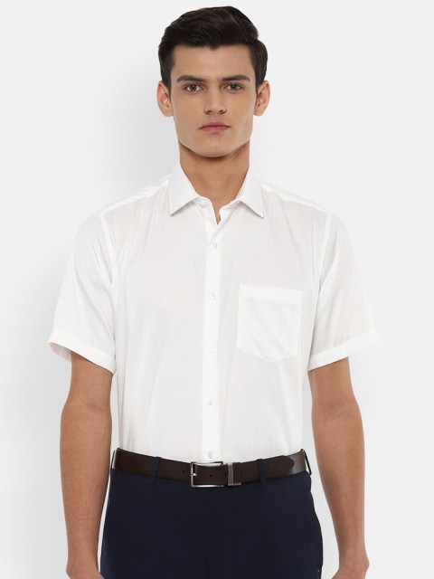 

Van Heusen Men White Opaque Pure Cotton Formal Shirt