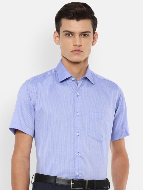 

Van Heusen Men Blue Opaque Pure Cotton Formal Shirt