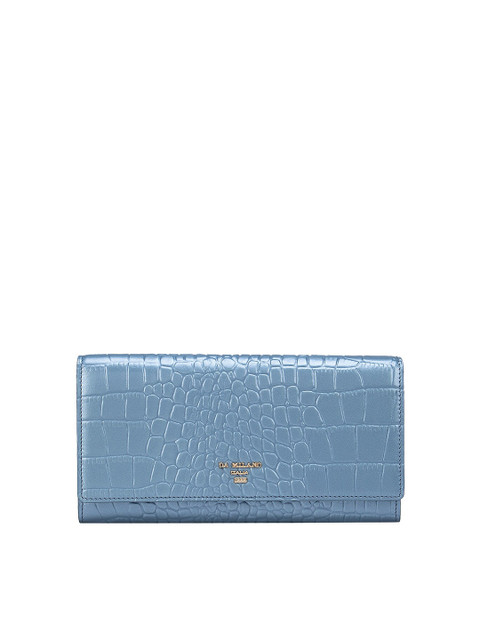 

Da Milano Women Blue Textured Leather Two Fold Wallet
