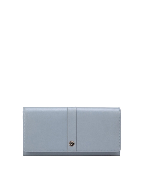

Da Milano Women Grey Textured Leather Two Fold Wallet