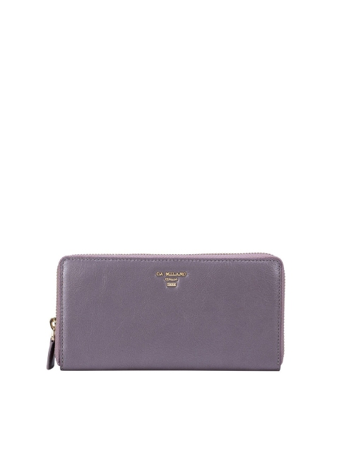 

Da Milano Women Purple Textured Leather Zip Around Wallet