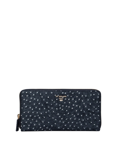 

Da Milano Women Black Textured Leather Zip Around Wallet