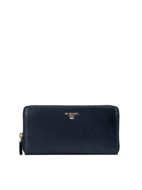 

Da Milano Women Blue Textured Leather Zip Around Wallet