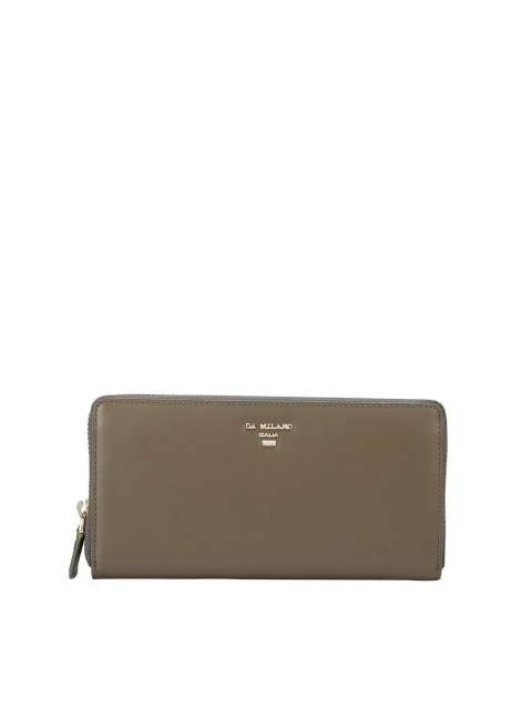 

Da Milano Women Green Textured Leather Zip Around Wallet