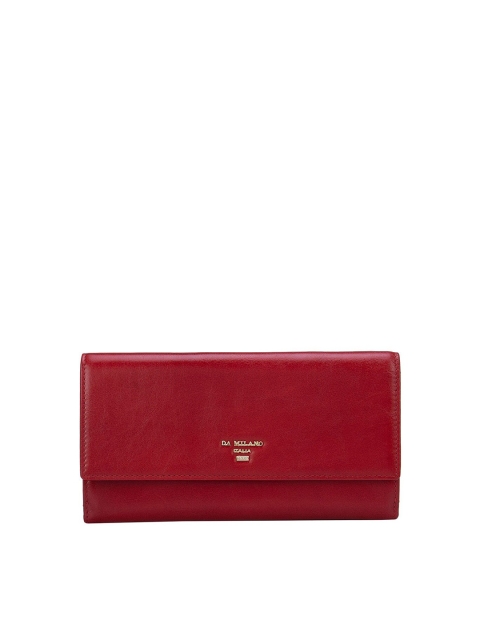 

Da Milano Women Red Textured Leather Three Fold Wallet