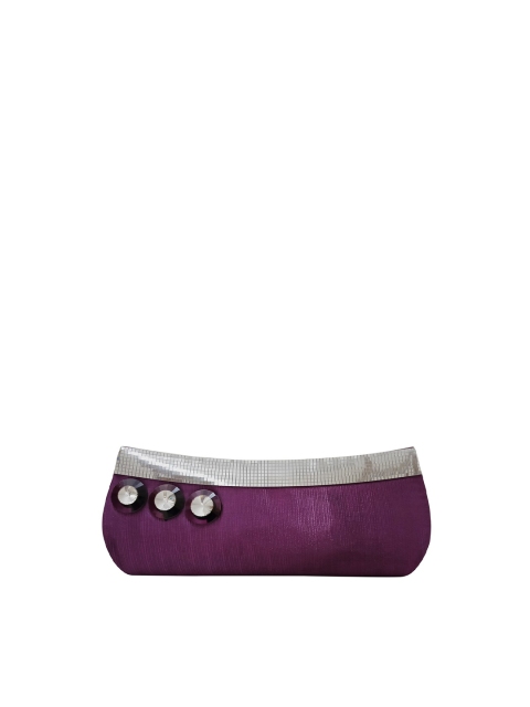 

Spice Art Purple & Silver-Toned Embellished Purse Clutch