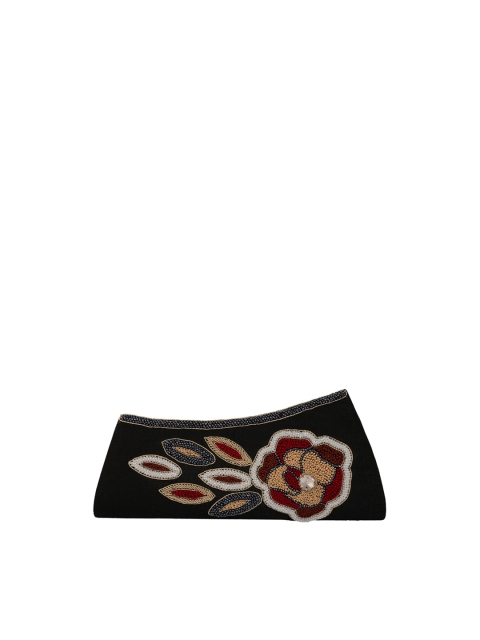 

Spice Art Black & White Embroidered Purse Clutch
