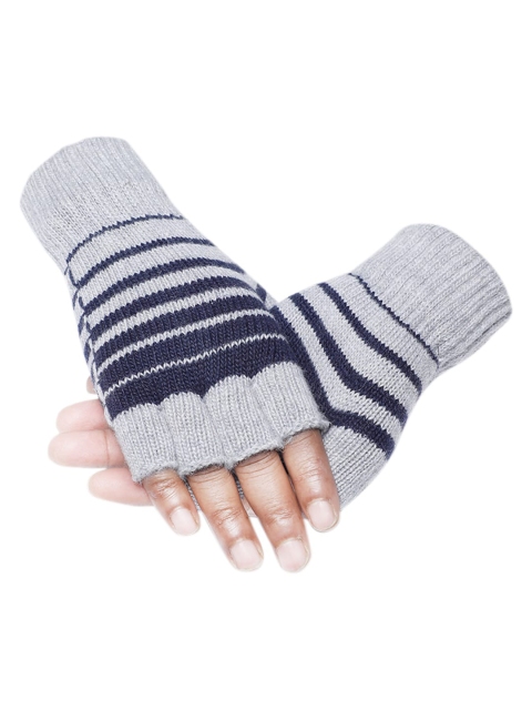 

LOOM LEGACY Men Grey Patterned Hand Gloves