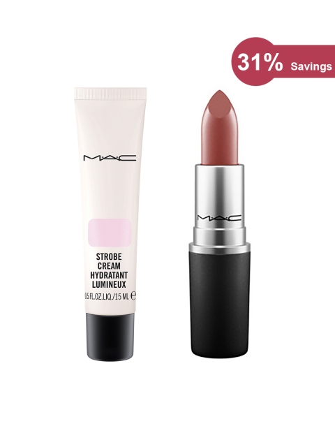 

M.A.C Set of Mini Strobe Cream & Lipstick Give Us A Whirl Kit, Rose