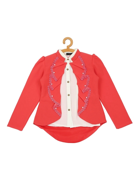 

Actuel Girls Coral & Cream Partywear Blazer