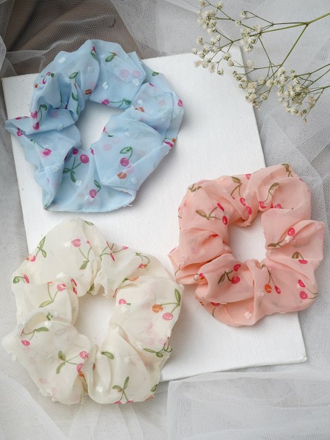 

JOKER & WITCH Women Pink & Blue Set of 3 Scrunchies