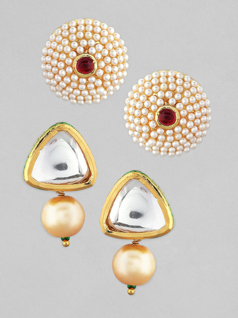 

Anouk Gold-Plated Set Of 2 Contemporary Studs Earrings