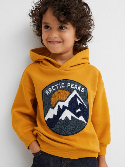 

H&M Boys Yellow Graphic Printed Hoodie