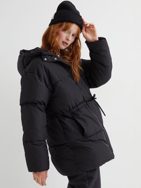 

H&M Women Black Solid Puffer Jacket