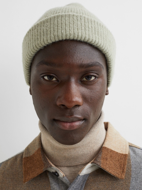 

H&M Men Green Rib-Knit Hat