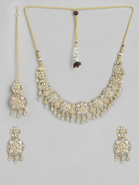 

Anouk Women Grey Gold-Toned Stone Studded & Beaded Jewellery Set