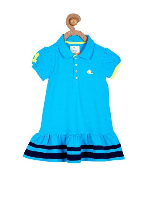 

Cherry Crumble Girls Turquoise Blue Drop-Waist Dress
