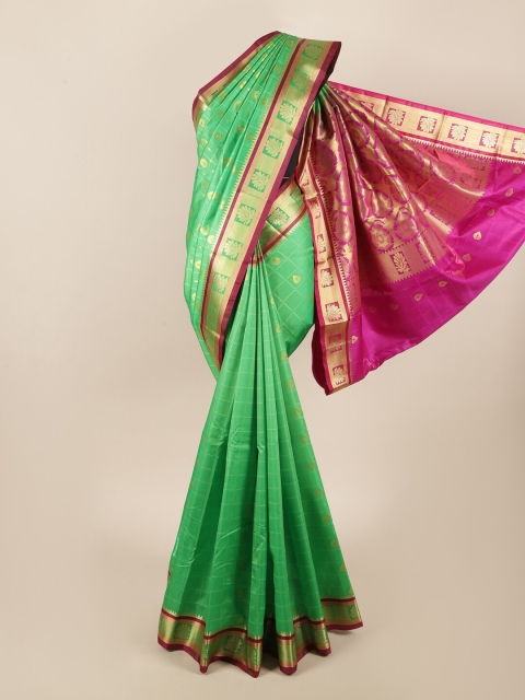 

Pothys Green & Pink Woven Design Zari Art Silk Saree