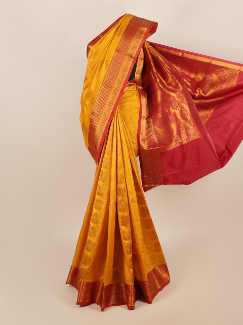 

Pothys Yellow & Red Ethnic Motifs Zari Art Silk Saree