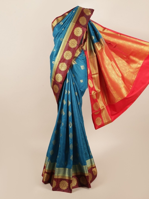 

Pothys Blue & Red Woven Design Zari Art Silk Saree