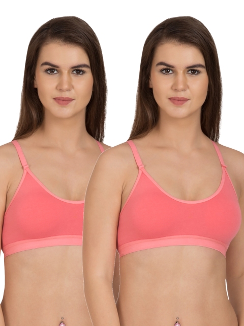 

Tweens Pack of 2 Coral Pink Sports Bras TW275CRL