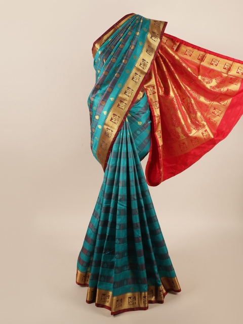 

Pothys Red & Red Checked Zari Art Silk Saree
