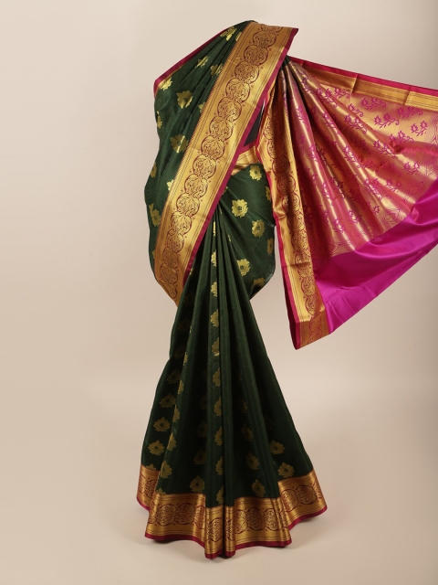 

Pothys Green & Pink Ethnic Motifs Zari Art Silk Saree