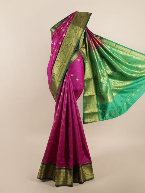 

Pothys Magenta & Green Woven Design Zari Art Silk Saree
