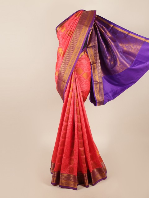 

Pothys Pink & Blue Woven Design Zari Art Silk Saree