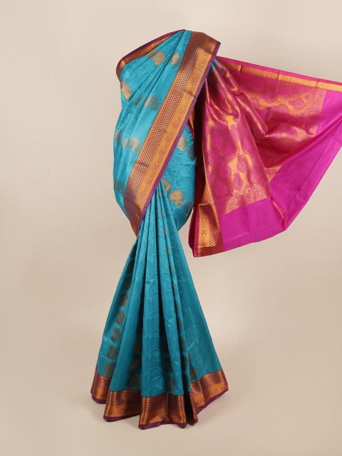 

Pothys Blue & Pink Ethnic Motifs Zari Art Silk Saree