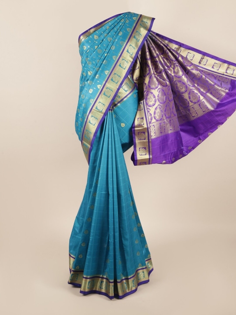 

Pothys Blue & Purple Woven Design Zari Art Silk Saree