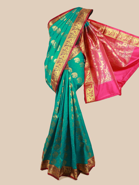 

Pothys Green & Pink Ethnic Motifs Zari Art Silk Saree