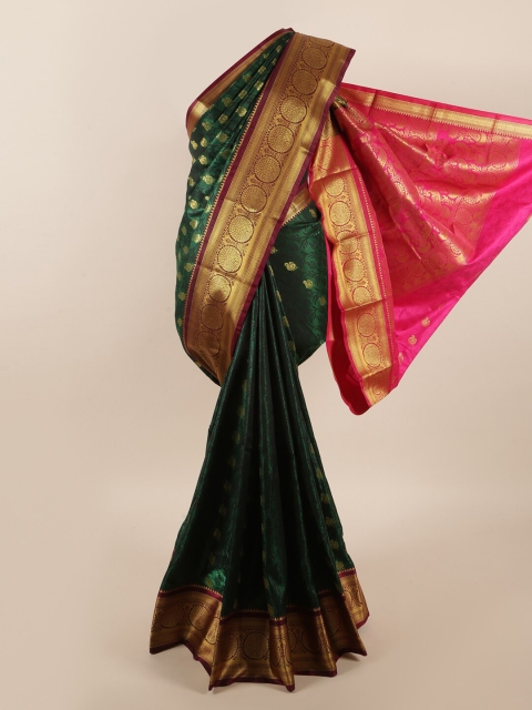 

Pothys Green & Pink Ethnic Motifs Zari Art Silk Saree