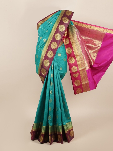 

Pothys Blue & Red Ethnic Motifs Zari Art Silk Saree