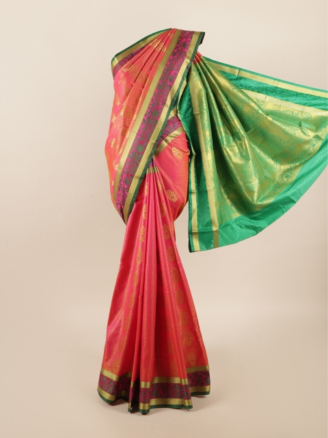 

Pothys Pink & Green Woven Design Zari Art Silk Saree