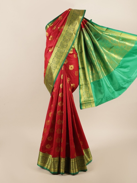 

Pothys Maroon & Green Woven Design Zari Art Silk Saree