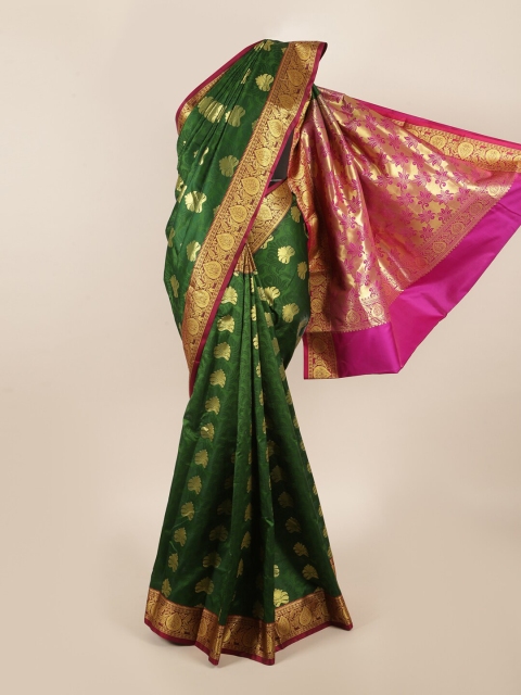 

Pothys Green & Pink Ethnic Motifs Zari Art Silk Saree