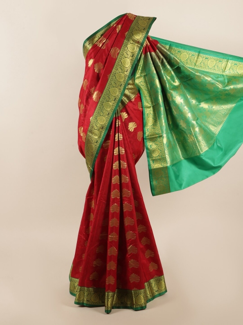 

Pothys Maroon & Green Woven Design Zari Art Silk Saree