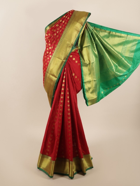 

Pothys Red & Green Ethnic Motifs Zari Art Silk Saree