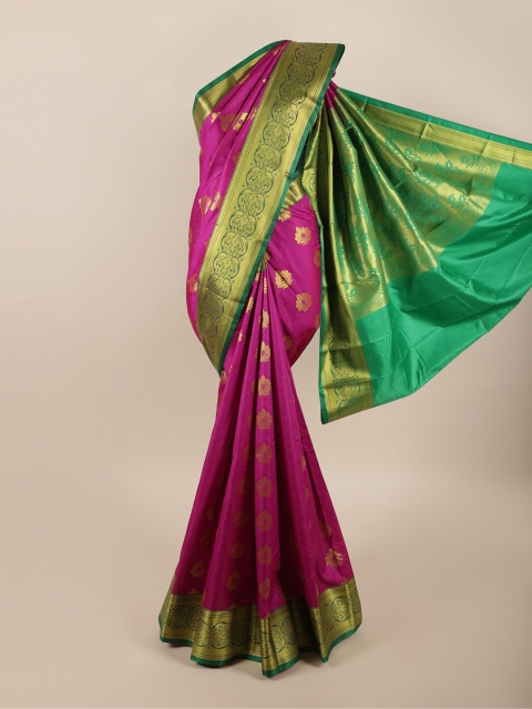 

Pothys Magenta & Green Ethnic Motifs Art Silk Saree