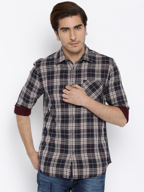 

Jack & Jones Beige Checked Casual Shirt