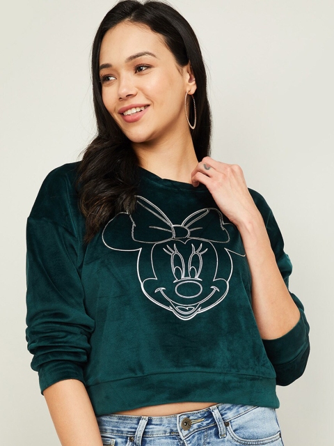 

Ginger by Lifestyle Women Green Minnie Mouse Sweatshirt
