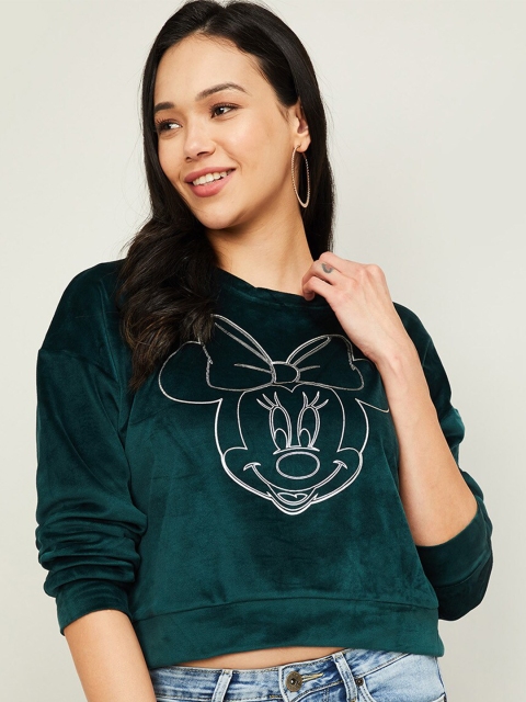 

Ginger by Lifestyle Women Green Minnie Mouse Sweatshirt