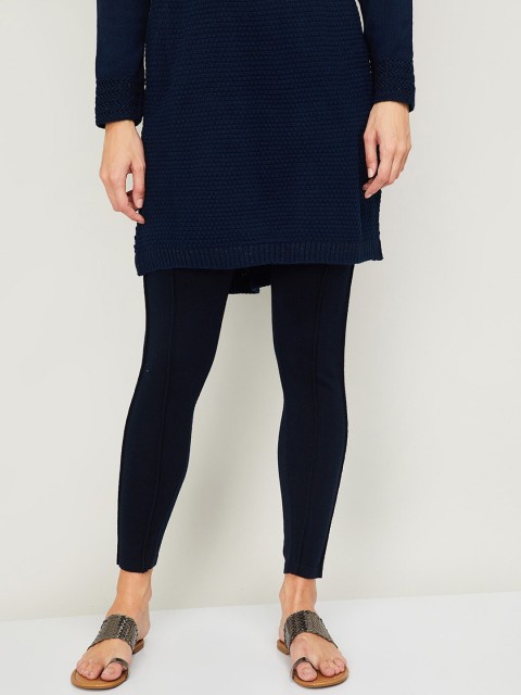 

Melange by Lifestyle Women Navy Blue Ankle-Length Leggings